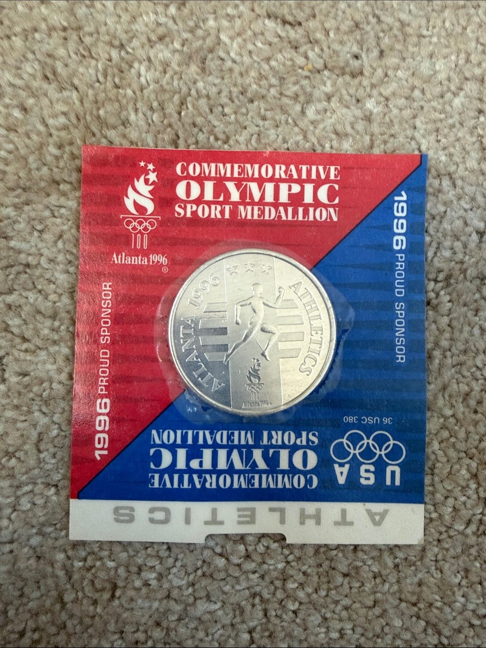 1996 USA Olympic Commemorative Sport Medallion Atlanta Original Packaging